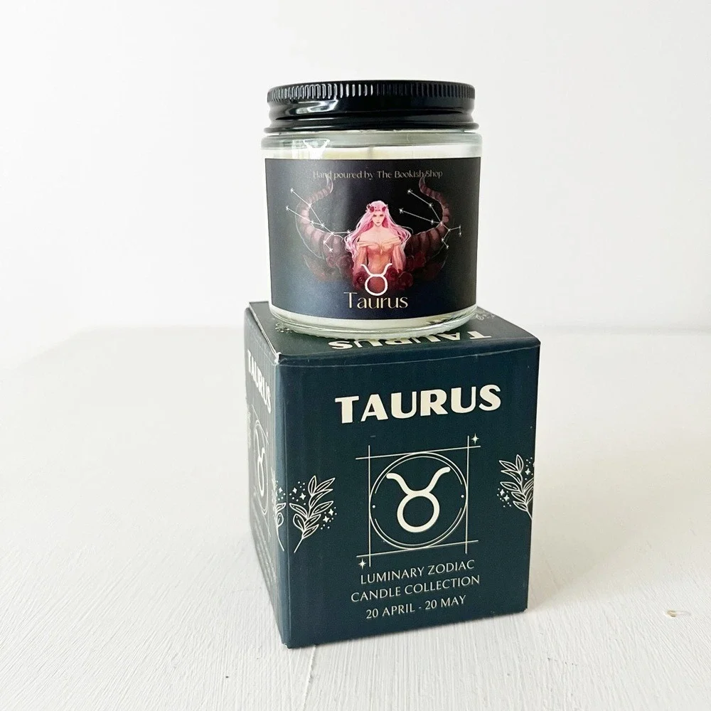 The Bookish Shop Taurus Candle Black Luminary Zodiac Once Upon a‎ Broken Heart